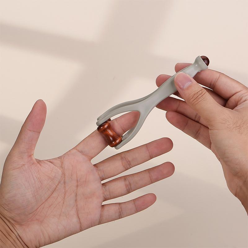 2-in-1 Jade Roller Finger Massager for Fatigue, Pain Relief, Arthritis for Seniors Men Women - Dual-Sided Therapy Tool Jade for Hands, Palm & Wrist