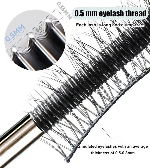 💞 Metal Wand Mascara, Waterproof Black Mas-cara for Volume & Length, 5D Curling, Smudge-Proof, Clump-Free, Long-Lasting Lash Definer