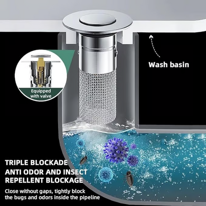 🔥Last Day Promotion 69% OFF🏆Pop Up Sink Drain Strainer----🛀Removes odors and prevents blockages (Copy)