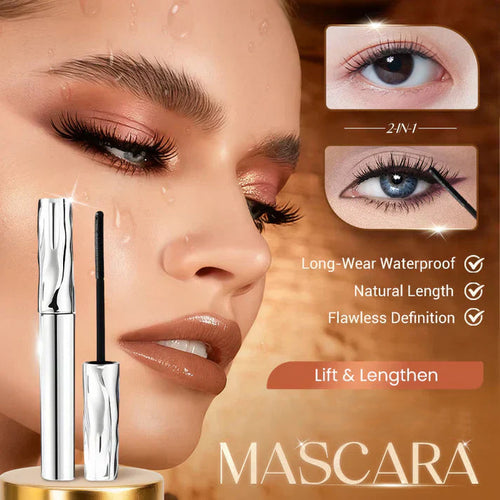 💞2026 Upgraded Iron Wand Mascara, 5D Curling Eyelash Iron Metal Mascaras Wand, Tubing Mascaras Waterproof, Long-lasting Smudge Proof Mascaras for Lengthening Volumizing Eyelashes 💖