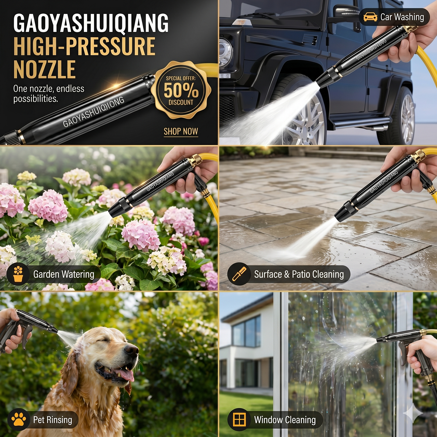📦LAST DAY 50% OFF ✨Larnto®Powerful High-Pressure Home Car Wash & Garden Spraye