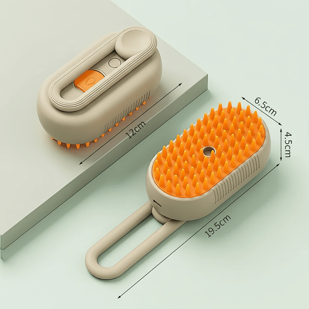 Cat Steam Brush for Shedding, 4 in 1 Rechargeable Steam Brush for Cats and Dogs, Anti-Static, Massage, Cleaning, Shedding & Combing All In One!