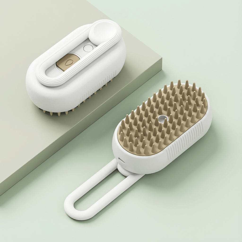 Cat Steam Brush for Shedding, 4 in 1 Rechargeable Steam Brush for Cats and Dogs, Anti-Static, Massage, Cleaning, Shedding & Combing All In One!