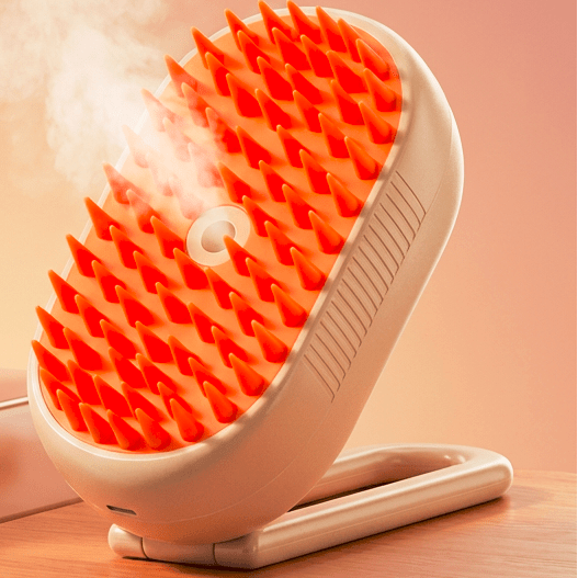 Cat Steam Brush for Shedding, 4 in 1 Rechargeable Steam Brush for Cats and Dogs, Anti-Static, Massage, Cleaning, Shedding & Combing All In One!