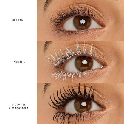 Before primer and primer plus mascara lash comparison