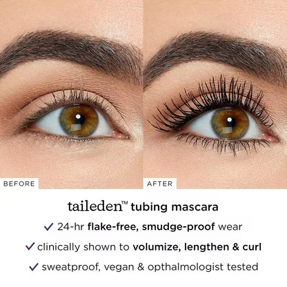 Before and after tubing mascara result