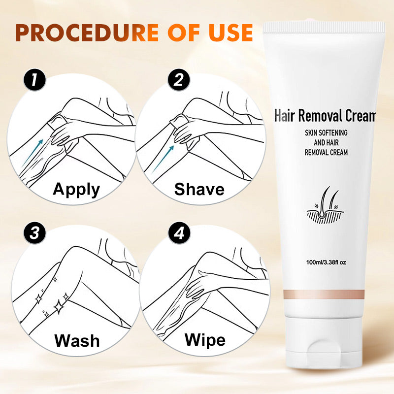 Fast Acting Depilatory Cream for Women and Men, Painless Smooth Skin on Legs Arms Bikini Line at Home