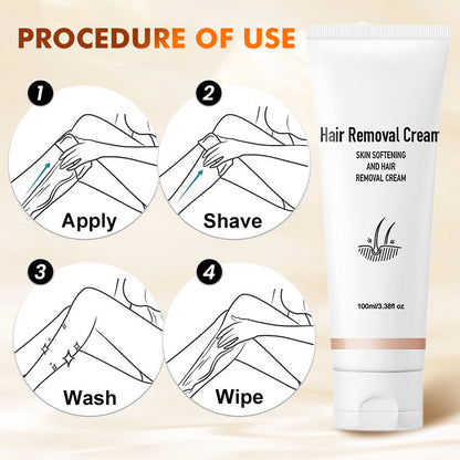 Fast Acting Depilatory Cream for Women and Men, Painless Smooth Skin on Legs Arms Bikini Line at Home